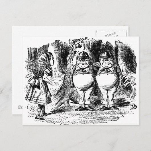 トゥィードルディーとトゥィードルダムポストカード ポストカード (正面/裏面)