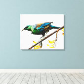 トゥイオンイエローフラックスオリジナル水カラーデザイン キャンバスプリント (インサイチュ (ウッドフロア))