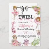 トゥイルオンオーバーバレリナ誕生日招待状 招待状 (正面/裏面)