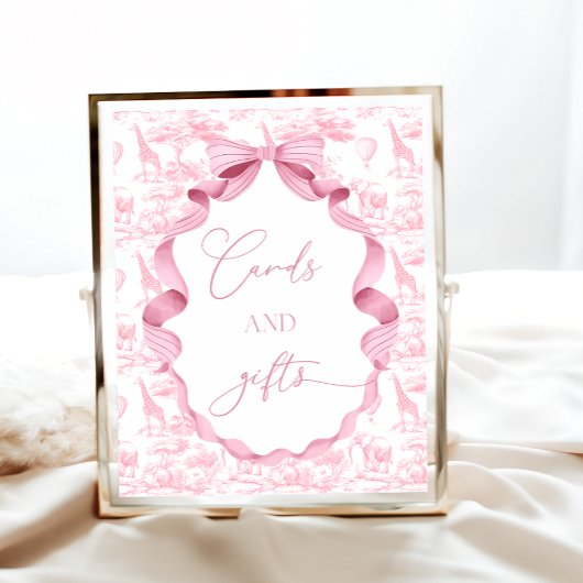 トゥイルドジュイピンクサファリ動物のカードとギフト ポスター