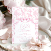 トゥイルドジュイピンクサファリ動物赤ちゃんシャワー 招待状