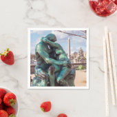 トゥイルリー公園のパリでのオーギュスト・ロダンの『接吻』 スタンダードカクテルナプキン (インサイチュ)