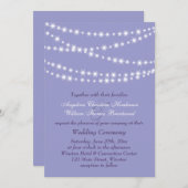 トゥインきらめくクルライト結婚式招待状紫 招待状 (正面/裏面)