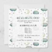 トゥインクトゥインクルスタージェンダーリビールベイビーシャワー 招待状 (裏面)