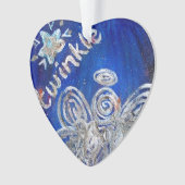 トゥインクルシルバーエンジェルアートギフトホリデイオーナメント オーナメント (正面)