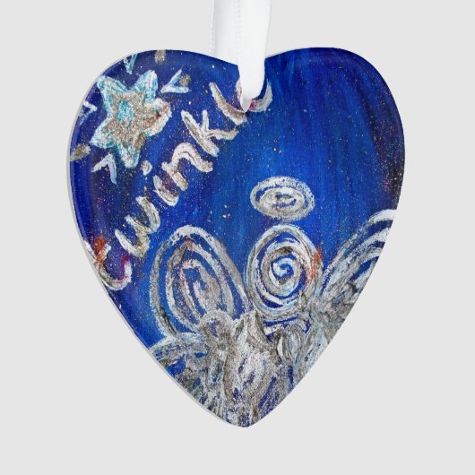 トゥインクルシルバーエンジェルアートギフトホリデイオーナメント オーナメント (正面)