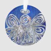 トゥインクルシルバーエンジェルアートギフトホリデイオーナメント オーナメント (正面)