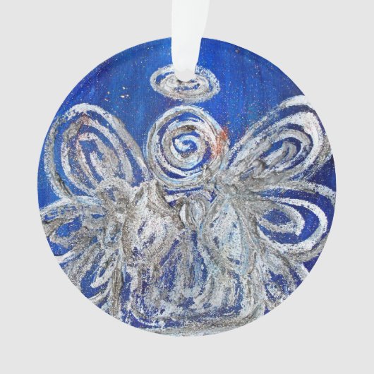 トゥインクルシルバーエンジェルアートギフトホリデイオーナメント オーナメント (正面)