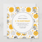 トゥインクルスターイエローアンドグレー誕生日スクエア (正面)