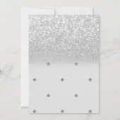 トゥインクルスターシルバーグリッターベビーシャワー招待状 招待状 (裏面)