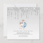 トゥインクルスタードリップグリッターウッドランドディアバプテスマ 招待状 (裏面)