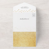 トゥインクルスタームーンエレファントネイビーブルーベビーシャワー オールインワン招待状 (外側)