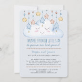 トゥインクルトゥインクルスターズアンドクラウドボーイベビー散布 招待状 (正面)