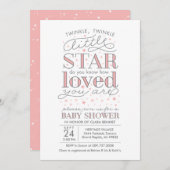 トゥインクルトゥインクルスターテーマベビーシャワー招待状 招待状 (正面/裏面)