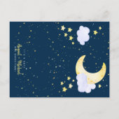 トゥインクルトゥインクルバジェット男の赤ちゃんシャワー招待状 ポストカード (裏面)