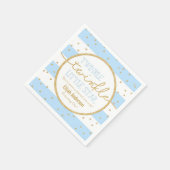 トゥインクルトゥインクルブルーと金ゴールド誕生日ナプキン スタンダードカクテルナプキン (角)