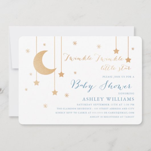 トゥインクルトゥインクルベビーシャワー招待状 招待状 (正面)