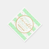 トゥインクルトゥインクルミントアンド金ゴールド誕生日ナプキン スタンダードカクテルナプキン (角)