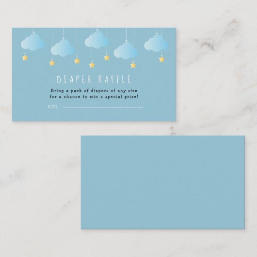 トゥインクルトゥインクルリトルスターおむつラッフルチケット エンクロージャーカード (正面/裏面)