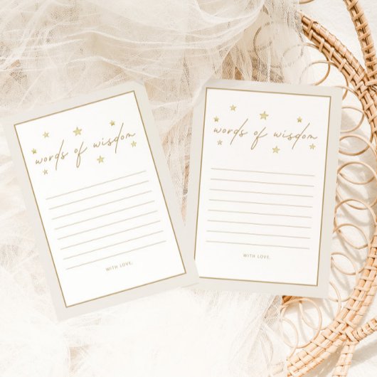 トゥインクルトゥインクルリトルスターアイボリーベビーシャワー アドバイスカード