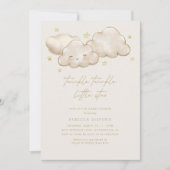 トゥインクルトゥインクルリトルスターアイボリーベビーシャワー 招待状 (正面)