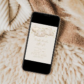 トゥインクルトゥインクルリトルスターアイボリーベビーシャワー 招待状