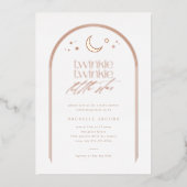 トゥインクルトゥインクルリトルスターアーチベイビーシャワーバラ 箔招待状 (正面)