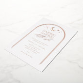 トゥインクルトゥインクルリトルスターアーチベイビーシャワーバラ 箔招待状 (回転した状態)