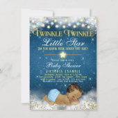 トゥインクルトゥインクルリトルスターエスニック男の赤ちゃんシャワー 招待状 (正面)