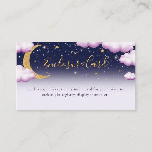 トゥインクルトゥインクルリトルスターガールファースト誕生日 エンクロージャーカード (正面)