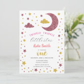 トゥインクルトゥインクルリトルスターグリッターファースト誕生日 招待状 (スタンド正面)