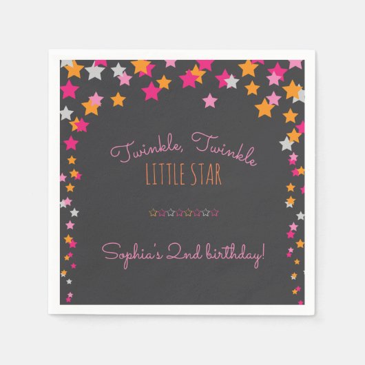 トゥインクルトゥインクルリトルスターシャルボード誕生日 スタンダードカクテルナプキン (正面)