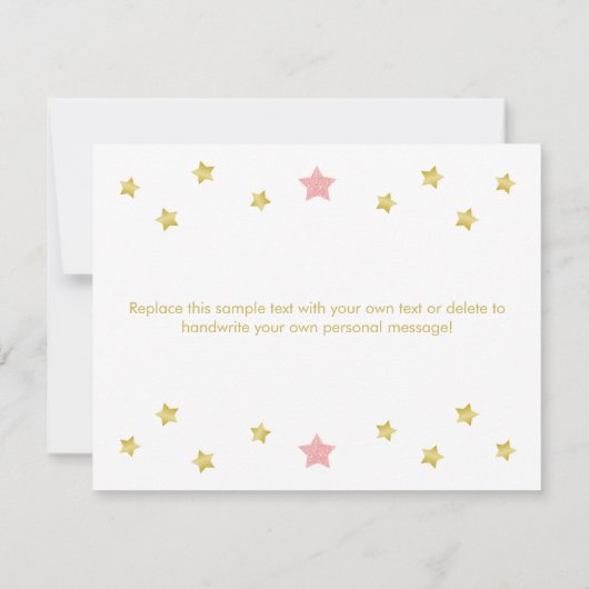 トゥインクルトゥインクルリトルスターピンク金ゴールドありがとう サンキューカード (裏面)