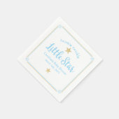 トゥインクルトゥインクルリトルスターブルー金ゴールド赤ちゃんシャワー スタンダードカクテルナプキン (角)