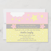 トゥインクルトゥインクルリトルスターベビーガールシャワー 招待状 (正面)