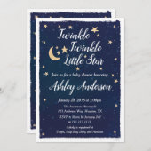 トゥインクルトゥインクルリトルスターベビーシャワー招待状 招待状 (正面/裏面)