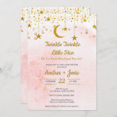 トゥインクルトゥインクルリトルスターベビーシャワー招待状 招待状 (正面/裏面)