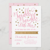 トゥインクルトゥインクルリトルスターベビーシャワー招待状 招待状 (正面/裏面)