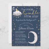トゥインクルトゥインクルリトルスターベビーシャワー招待状 招待状 (正面)