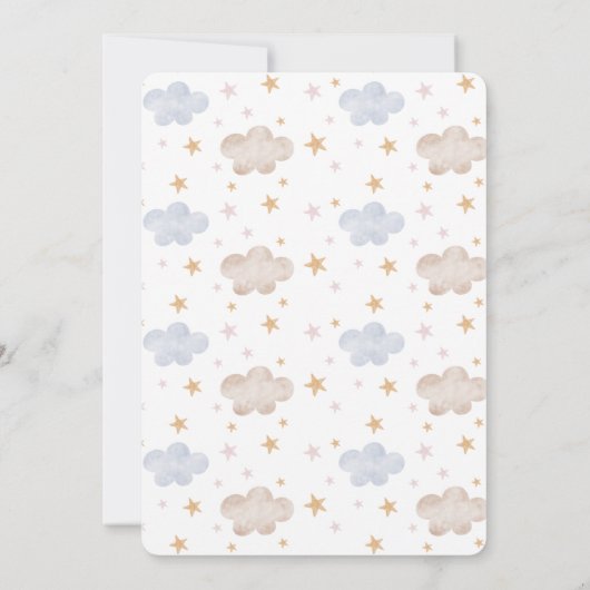 トゥインクルトゥインクルリトルスターベビーシャワー招待状 招待状 (裏面)