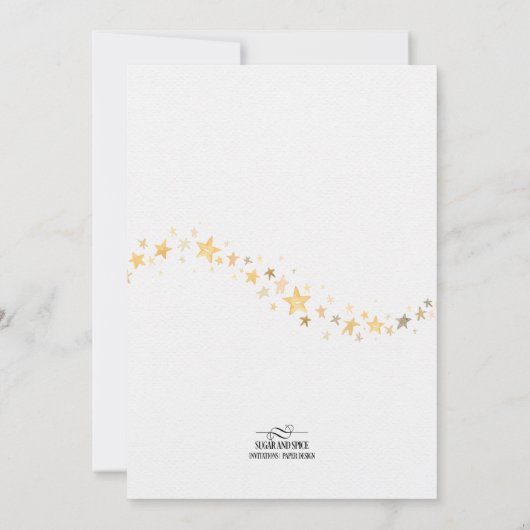 トゥインクルトゥインクルリトルスターベビーシャワー招待状 招待状 (裏面)