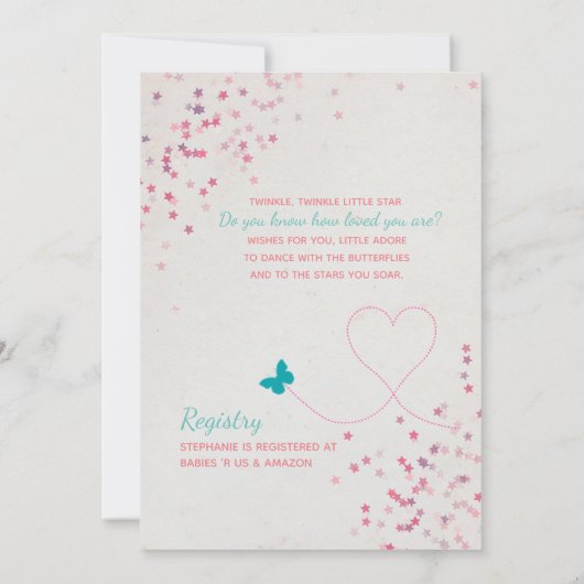 トゥインクルトゥインクルリトルスターベビーシャワー招待状 招待状 (裏面)