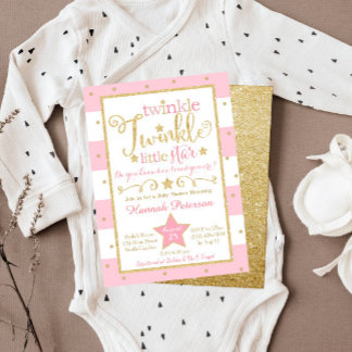 トゥインクルトゥインクルリトルスターベビーシャワー招待状 招待状