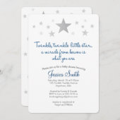 トゥインクルトゥインクルリトルスターベビーシャワー招待状 招待状 (正面/裏面)