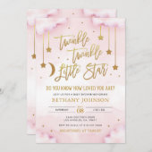 トゥインクルトゥインクルリトルスターベビーシャワー招待状 招待状 (正面/裏面)