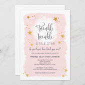 トゥインクルトゥインクルリトルスターベビーシャワー招待状 招待状 (正面/裏面)