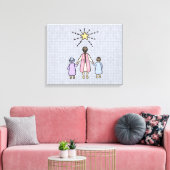 トゥインクルトゥインクルリトルスターヴィンテージ子供部屋韻 キャンバスプリント (インサイチュ (リビング))