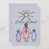 トゥインクルトゥインクルリトルスターヴィンテージ子供部屋韻 招待状 (正面/裏面)