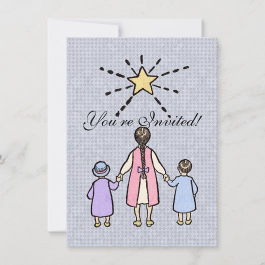 トゥインクルトゥインクルリトルスターヴィンテージ子供部屋韻 招待状 (正面)