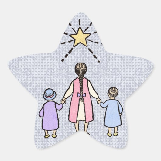 トゥインクルトゥインクルリトルスターヴィンテージ子供部屋韻 星シール (正面)